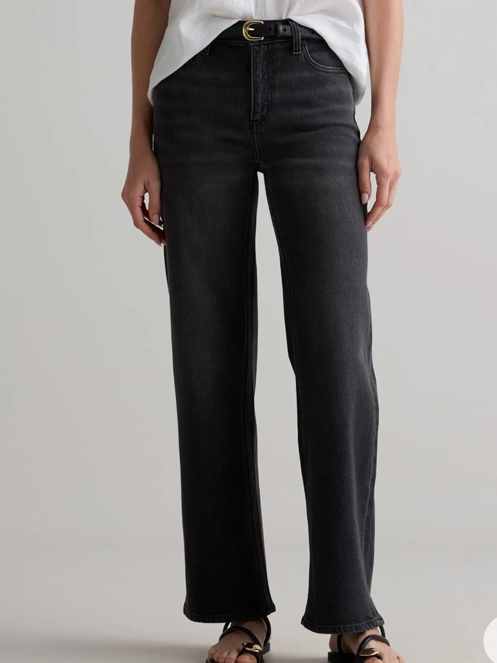 Black High-Rise Straight Jeans - Classic Fit